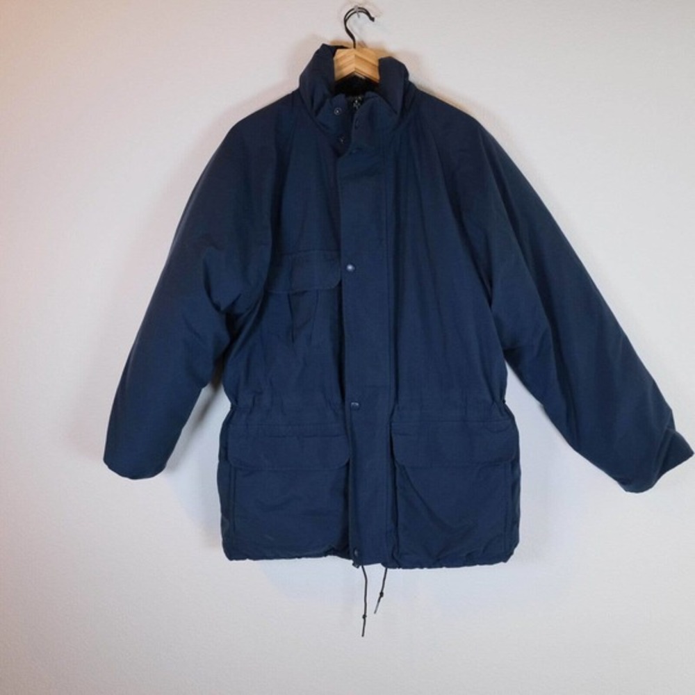 Eddie Bauer Womens Jacket Medium Blue Gore Tech Goose Down Outdoors Puffer